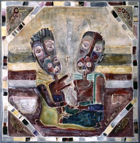 Woman with Children - Painting by lez Niepo